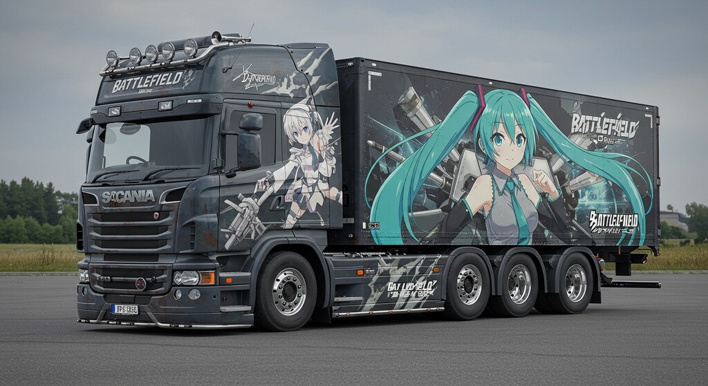 バトルフィールド初音ミク痛車スカニアトラック