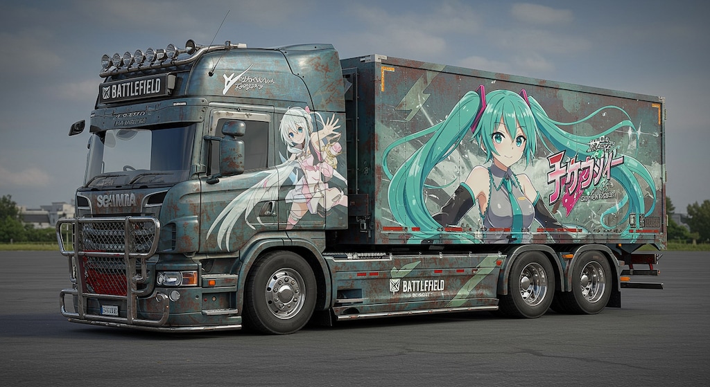 バトルフィールド初音ミク痛車スカニアトラック