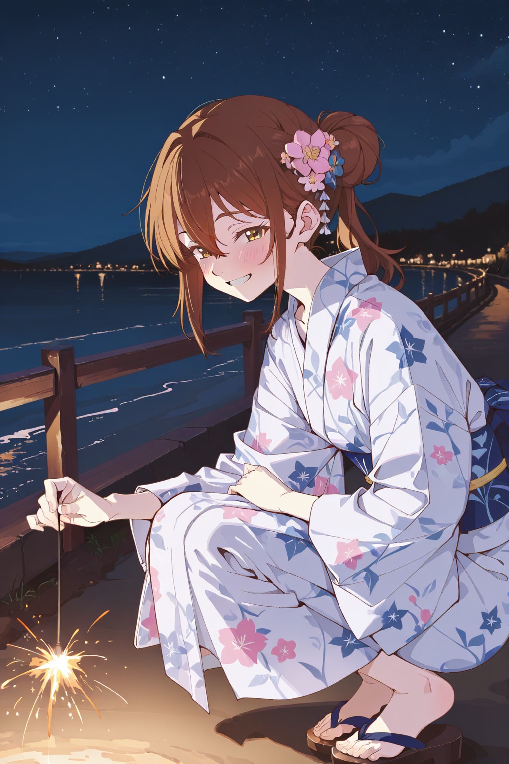秘密の線香花火 #花火大会のあと