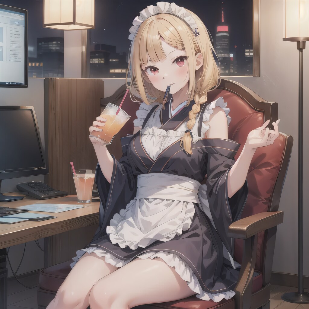 金髪ロングで漫画喫茶の少女２