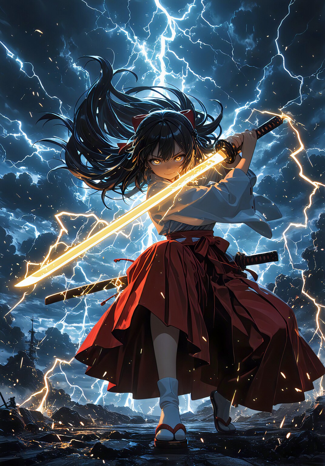 天を裂く雷巫女