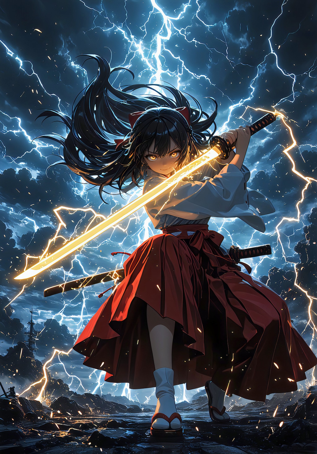 天を裂く雷巫女