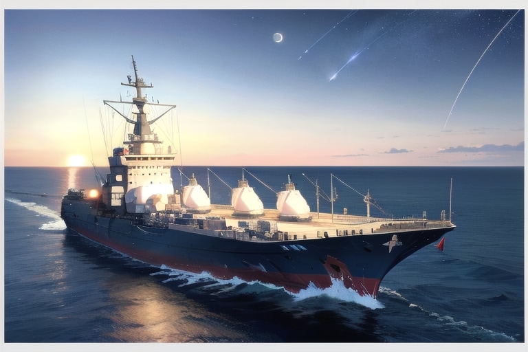 軍艦と夕空 | の人気AIイラスト・グラビア