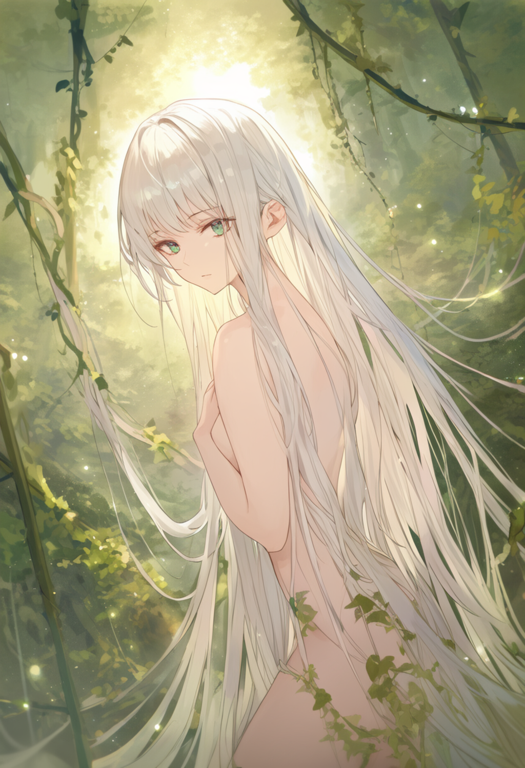 A serene twilight scene set in a magical