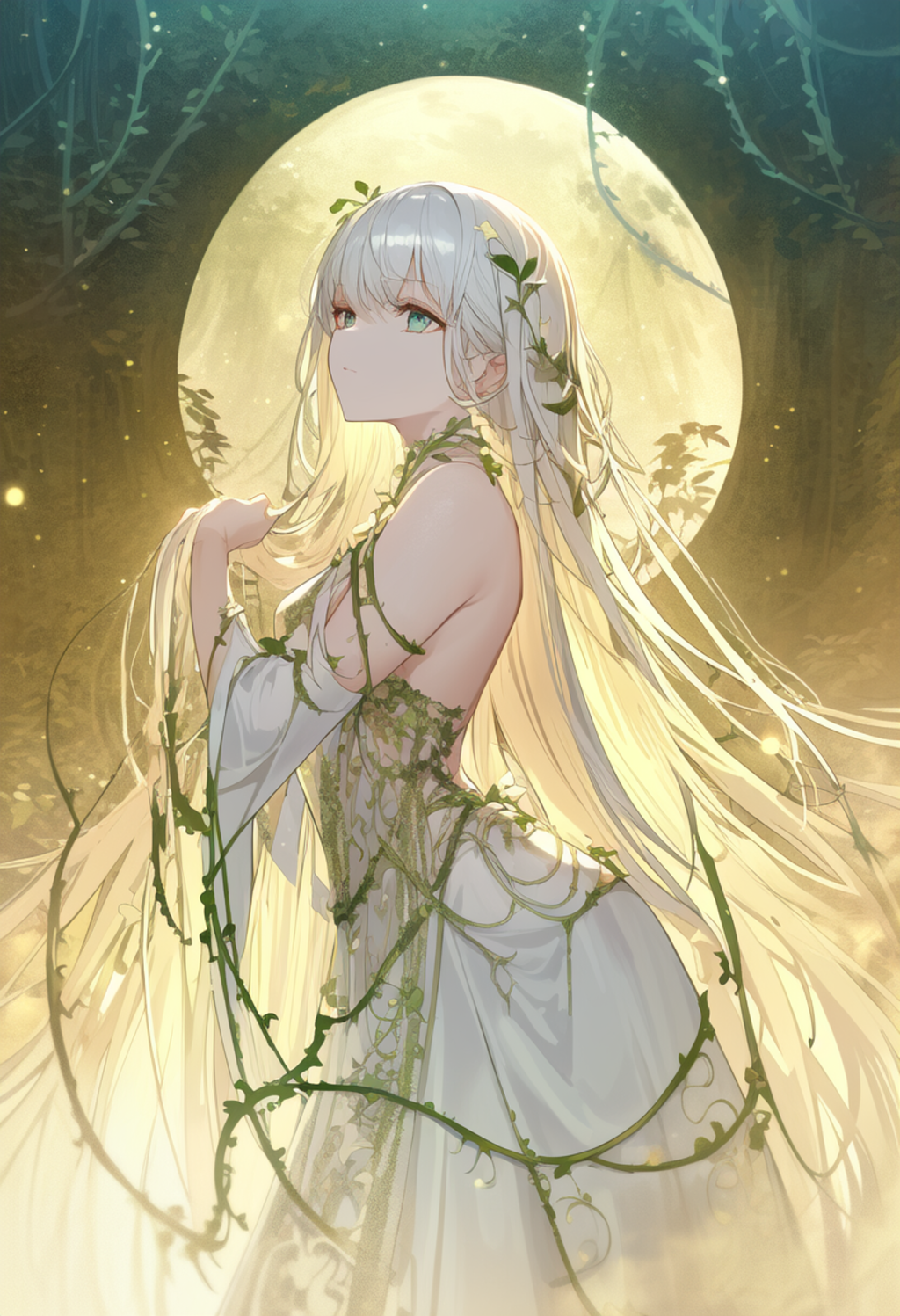 A serene twilight scene set in a magical