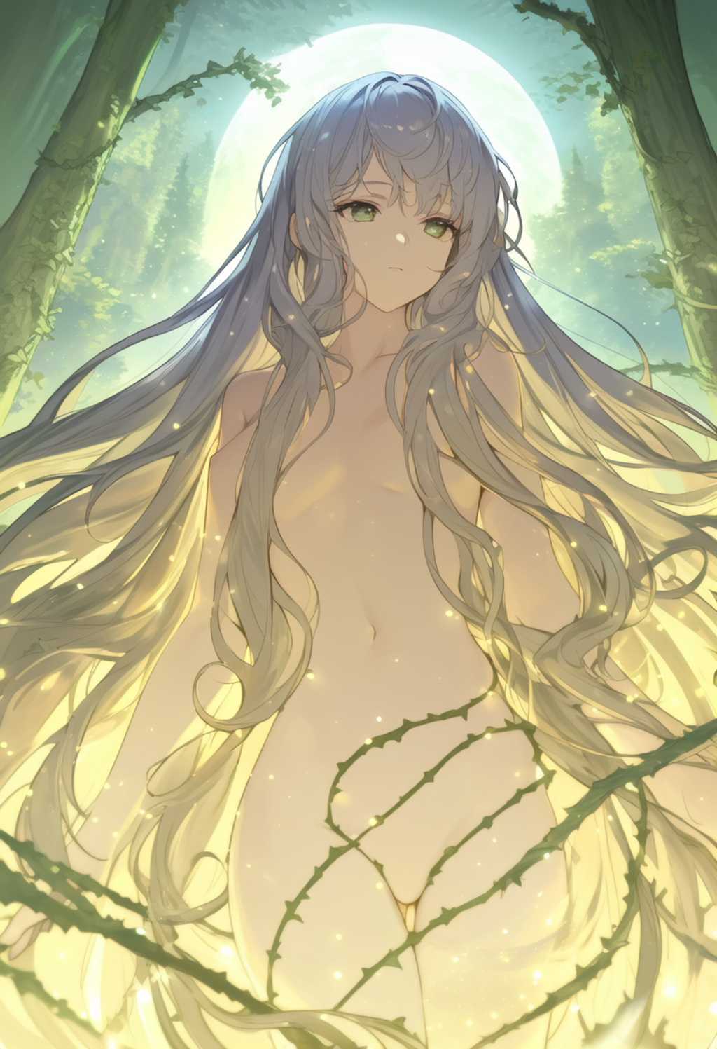 A serene twilight scene set in a magical
