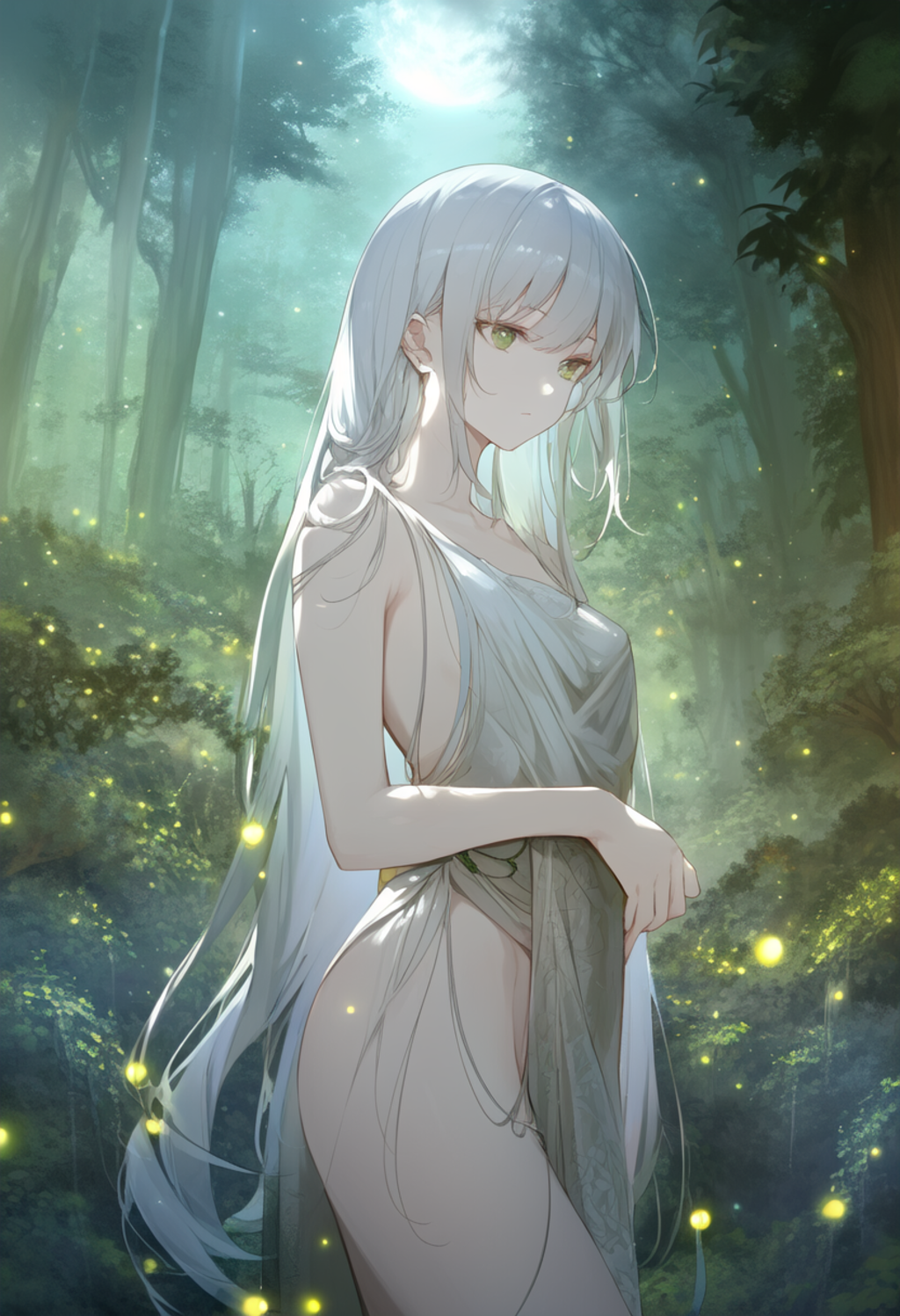 A serene twilight scene set in a magical