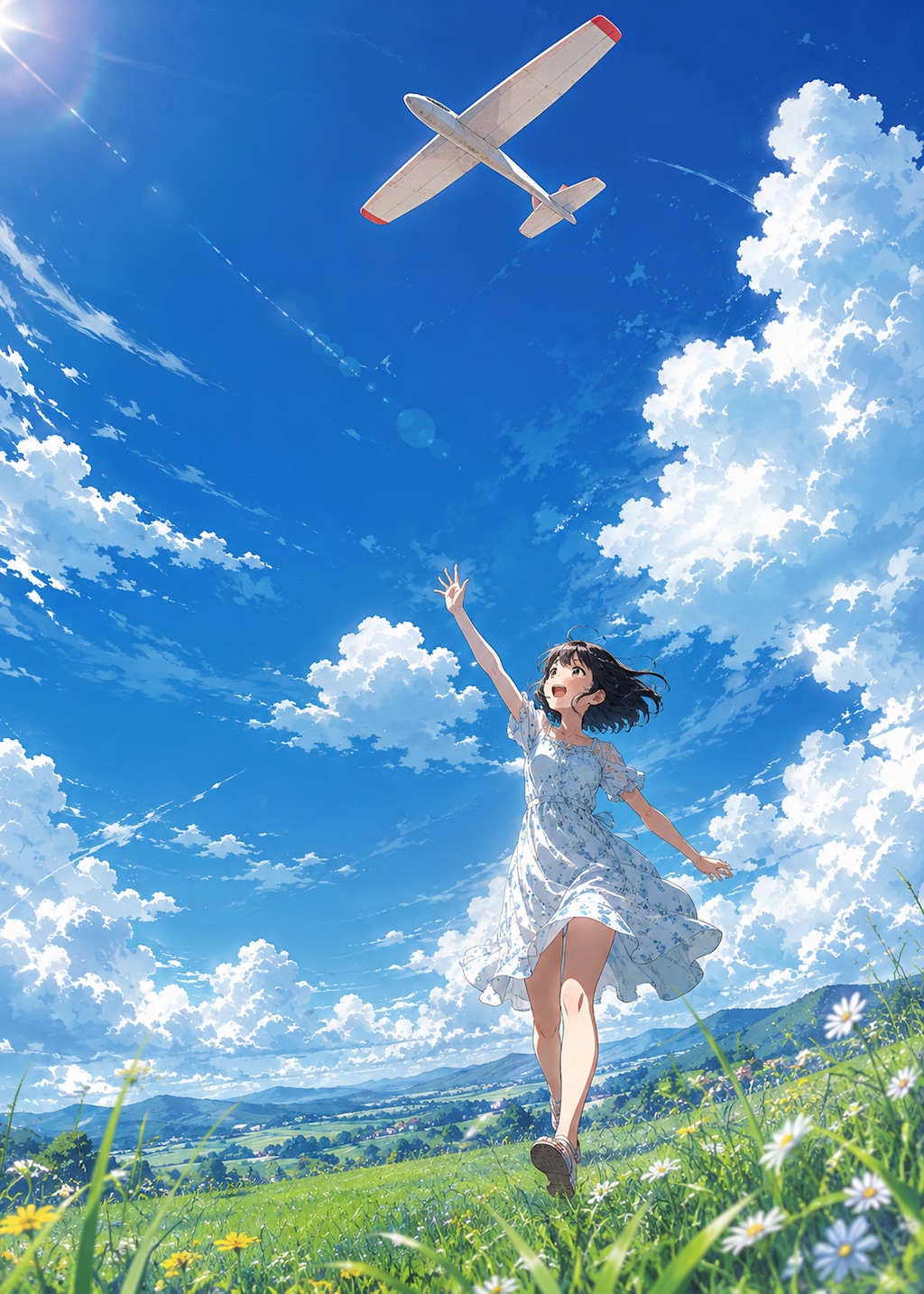 ソフトグライダーで遊ぶ女の子