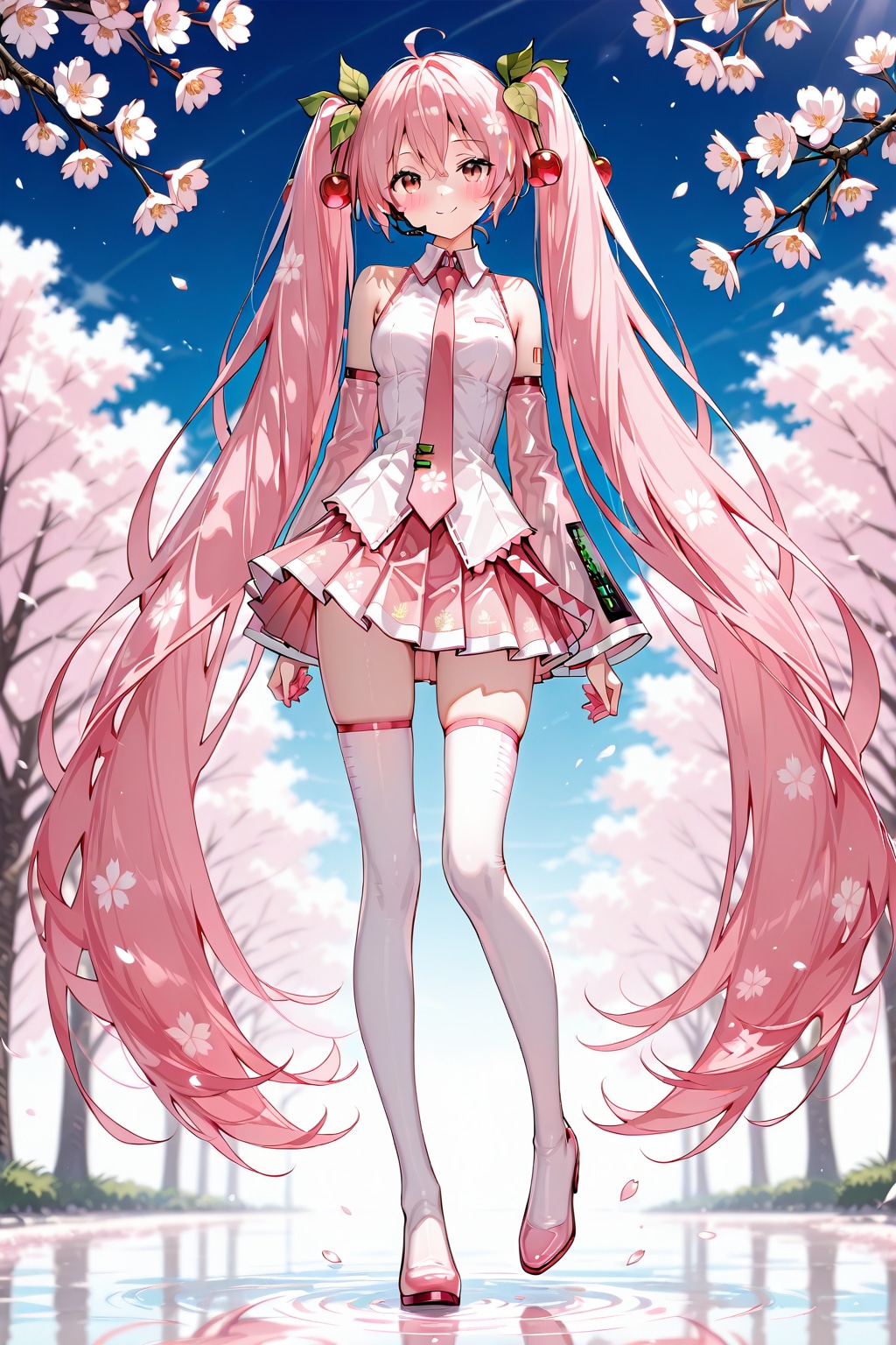 QILIN 桜ミク全身ショット | の人気AIイラスト・グラビア
