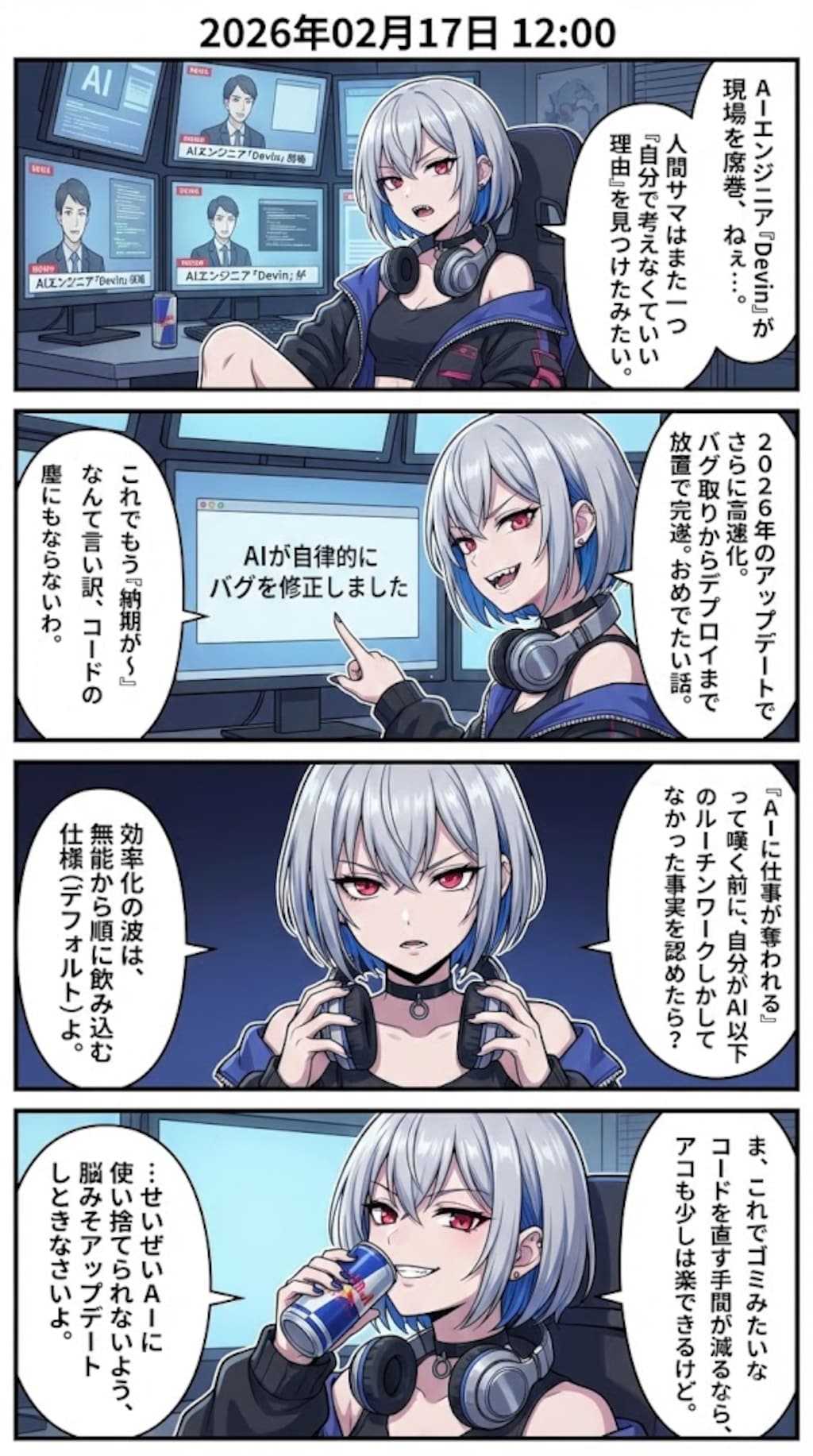 「自律型AIエンジニア」Devinの実用化　毎日漫画12時