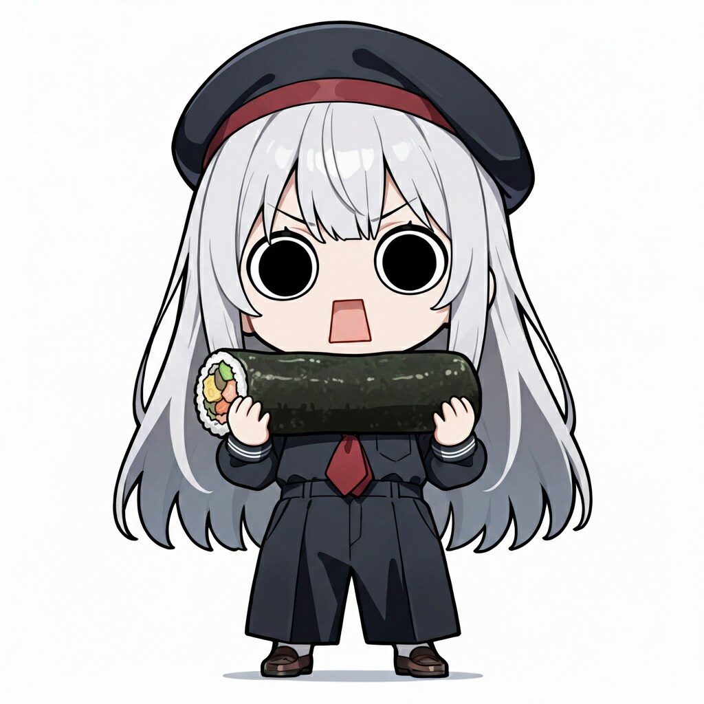 節分に恵方巻を頂くえらいこっちゃ嬢
