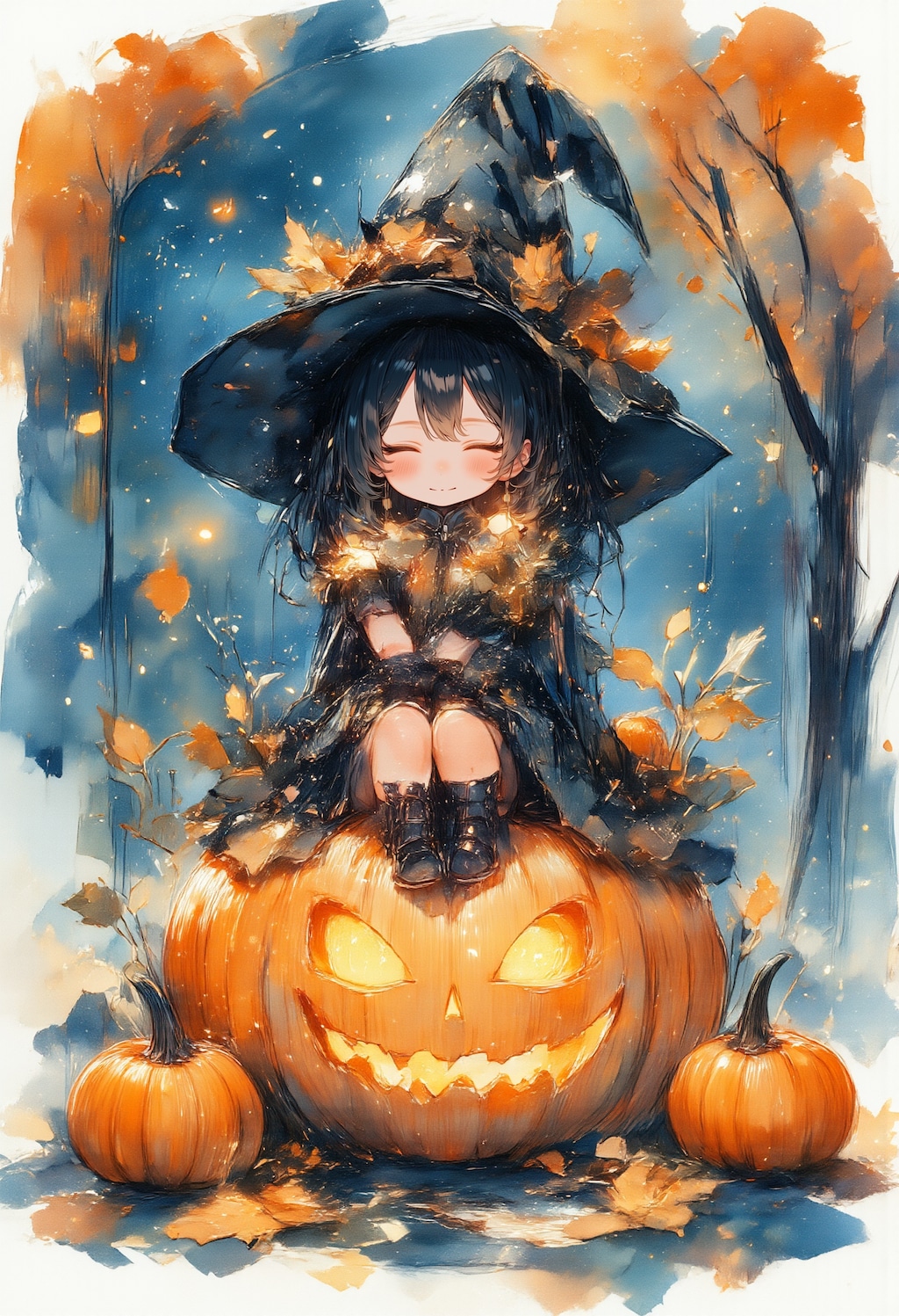 カボチャと魔法使いの女の子