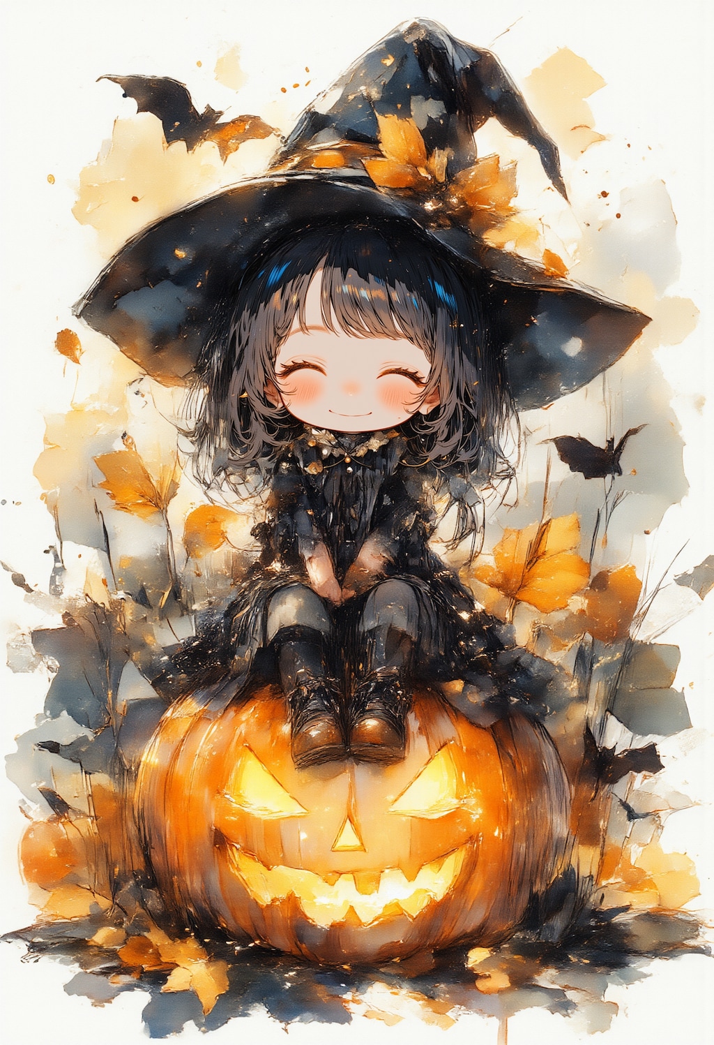 カボチャと魔法使いの女の子