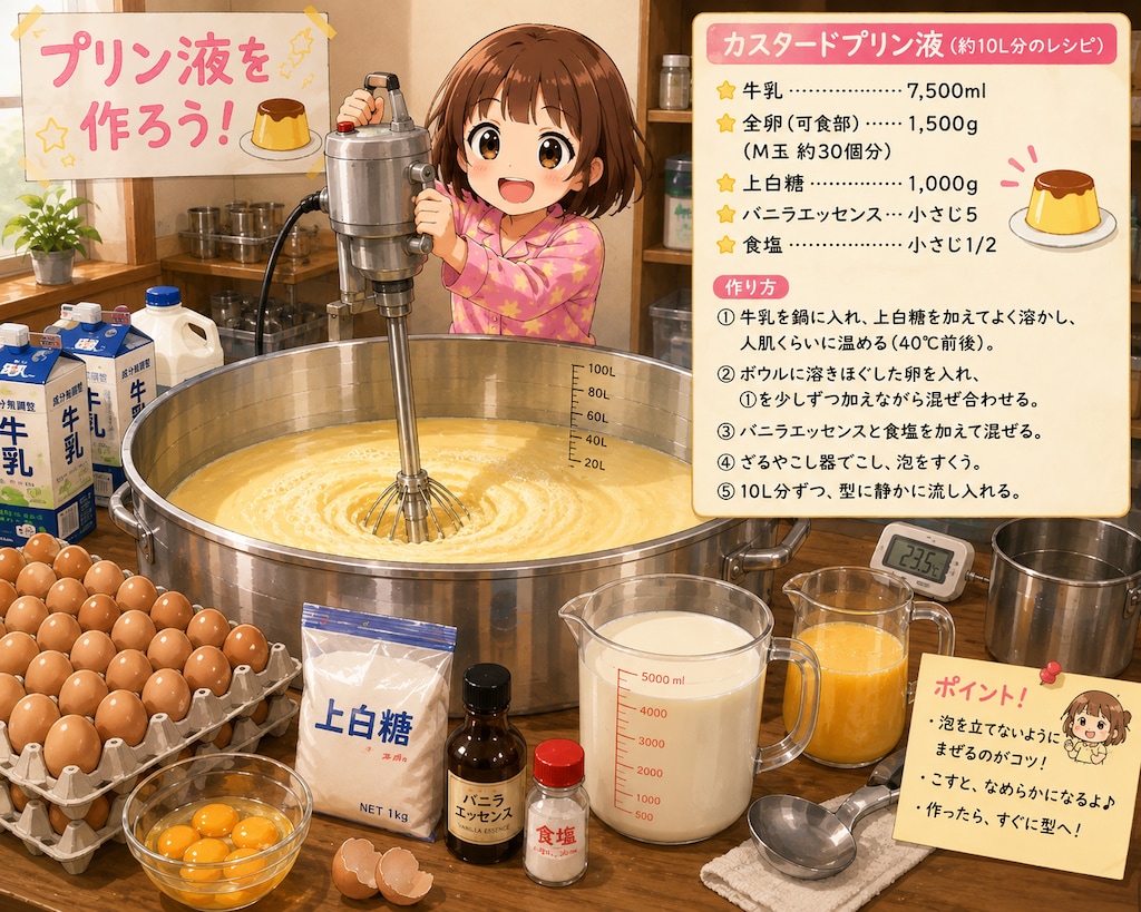 プリンをつくるよ！