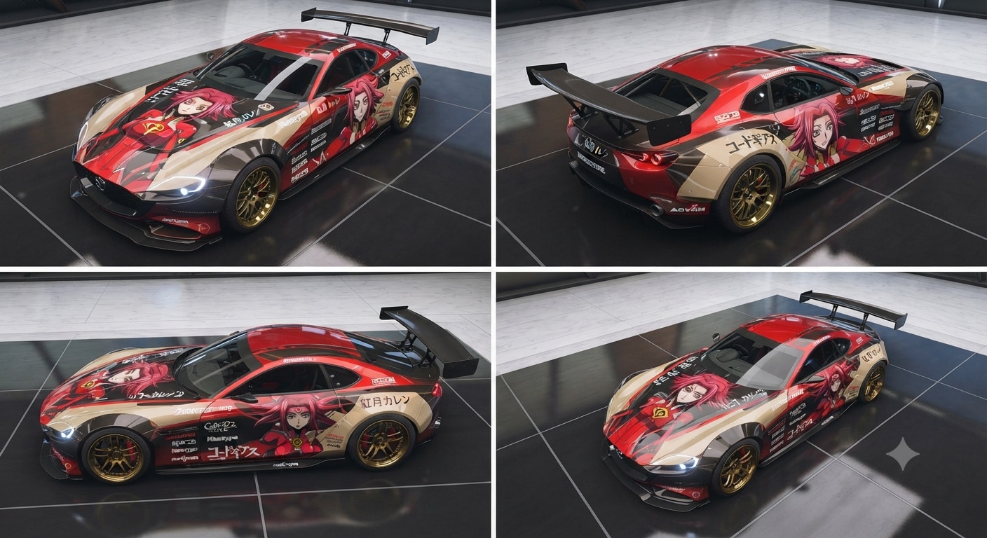 マツダRXビジョングランツーリスモコードギアス痛車 | の人気AIイラスト・グラビア