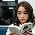 ＪＫ_地下鉄で読書 2枚目