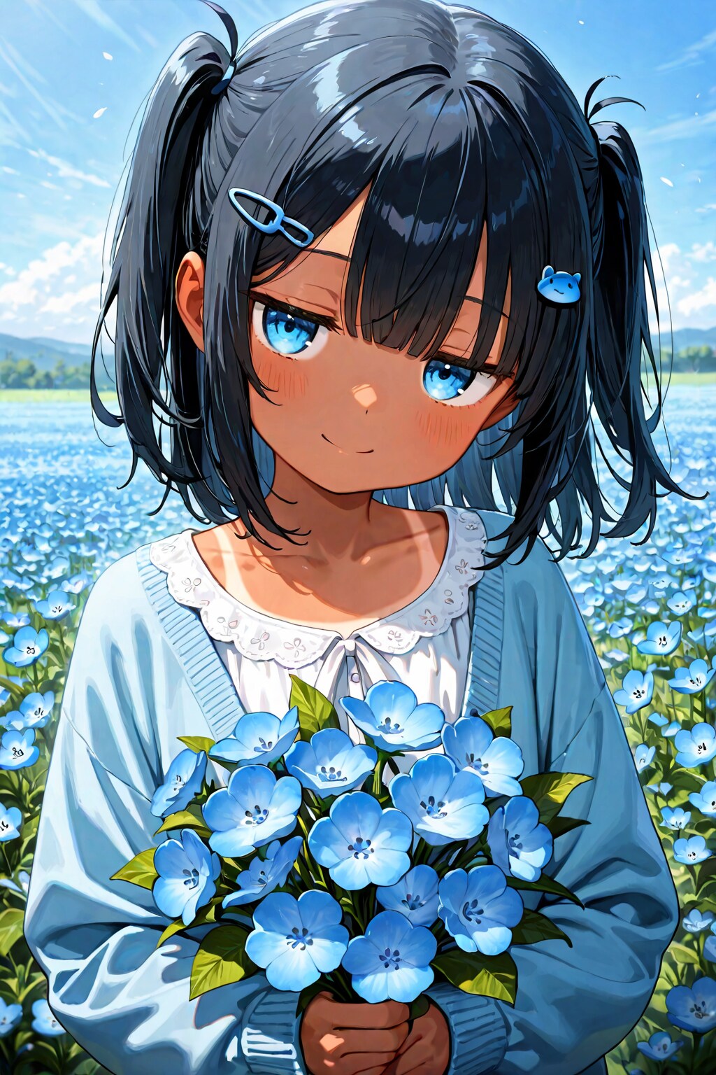 春色コーデ　ネモフィラ | の人気AIイラスト・グラビア