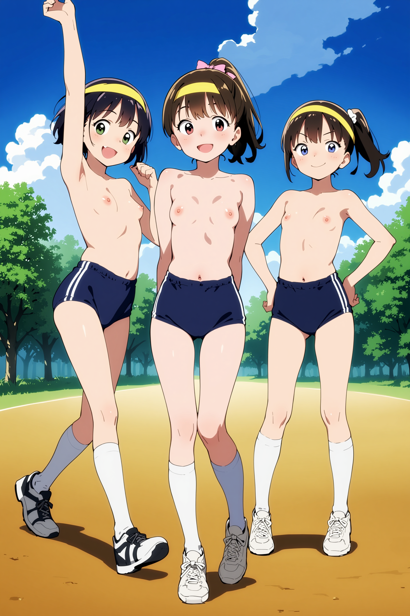 裸ブルマ+ハチマキ