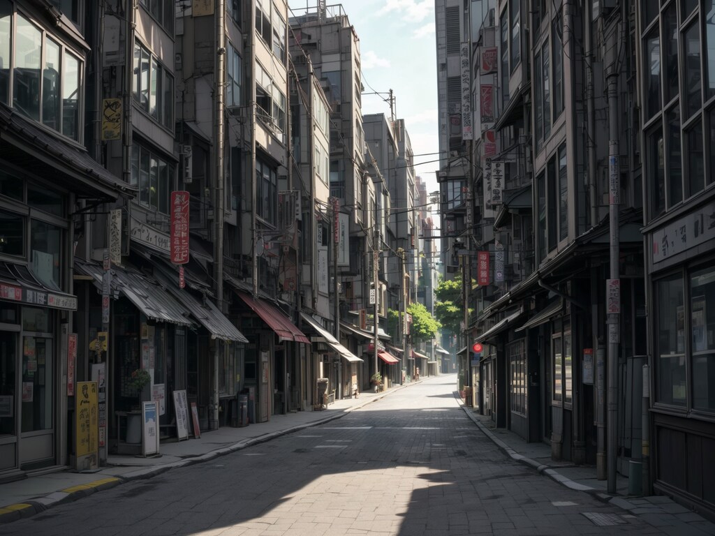 AIイラスト 背景 暗い街