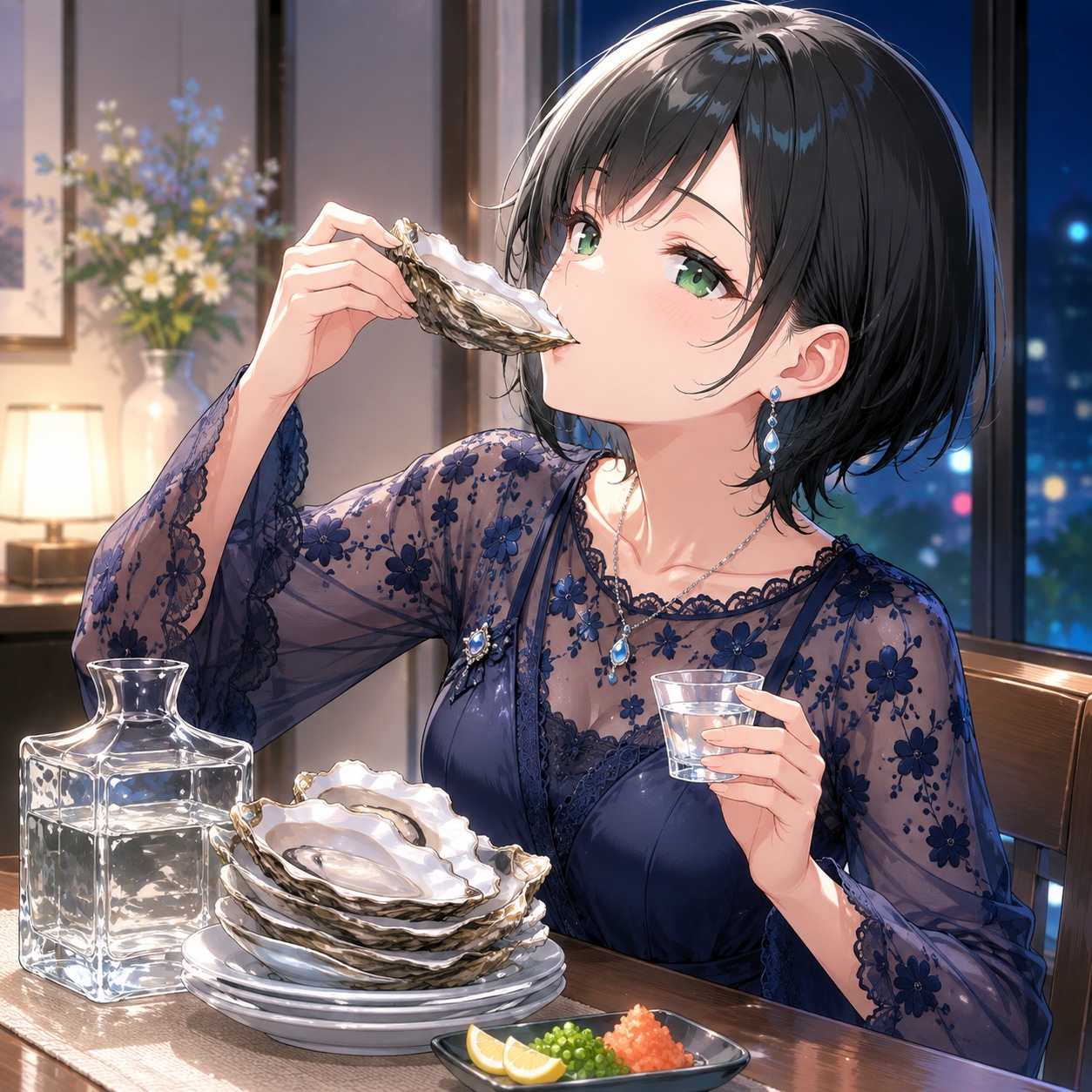 日本酒を楽しむ藍音ちゃん | の人気AIイラスト・グラビア