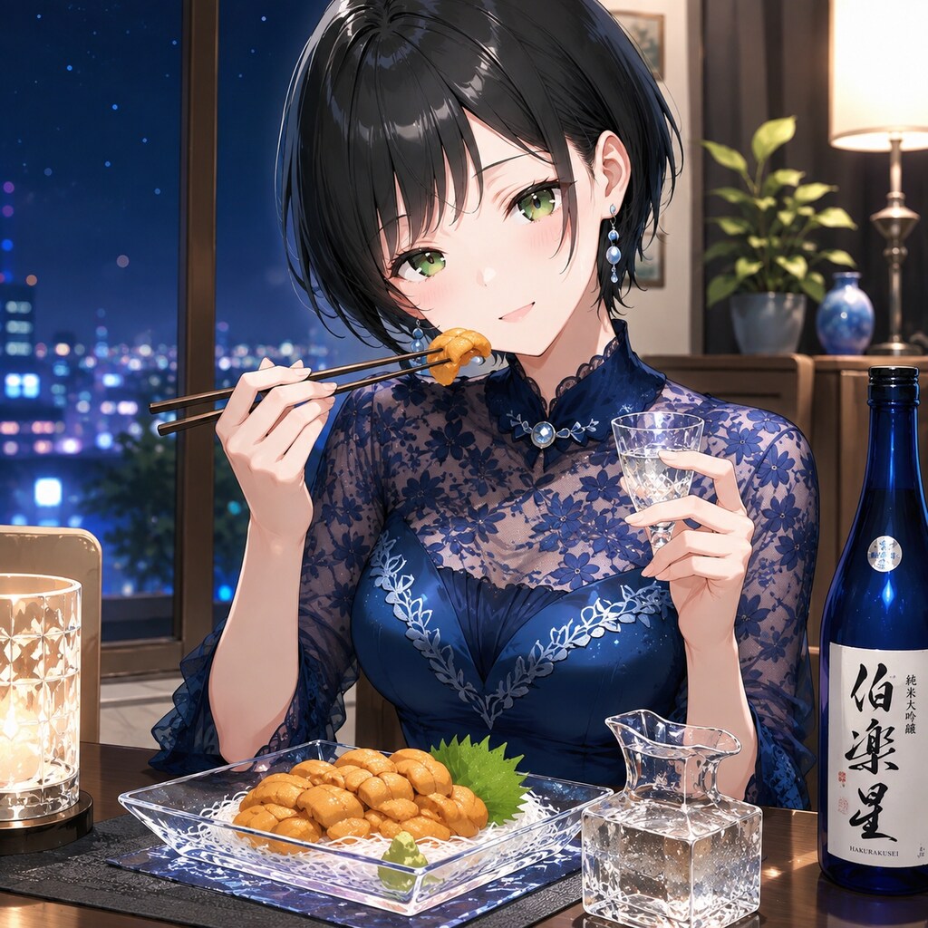 日本酒を楽しむ藍音ちゃん