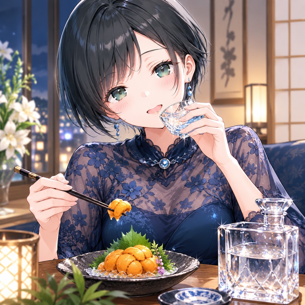 日本酒を楽しむ藍音ちゃん