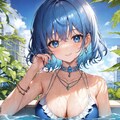 青髪戦闘少女ちゃんの水着バージョン 3枚目