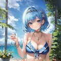 青髪戦闘少女ちゃんの水着バージョン 6枚目