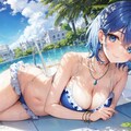 青髪戦闘少女ちゃんの水着バージョン 2枚目