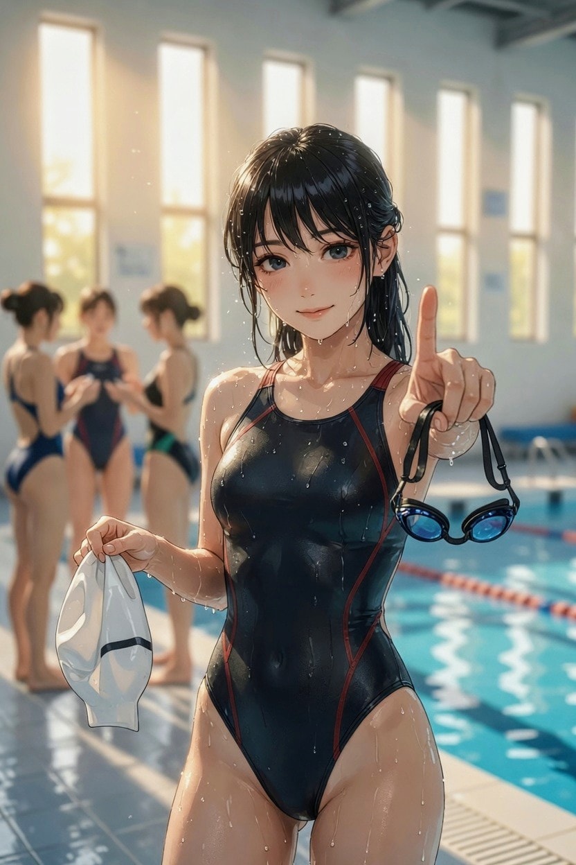 競泳水着の女の子