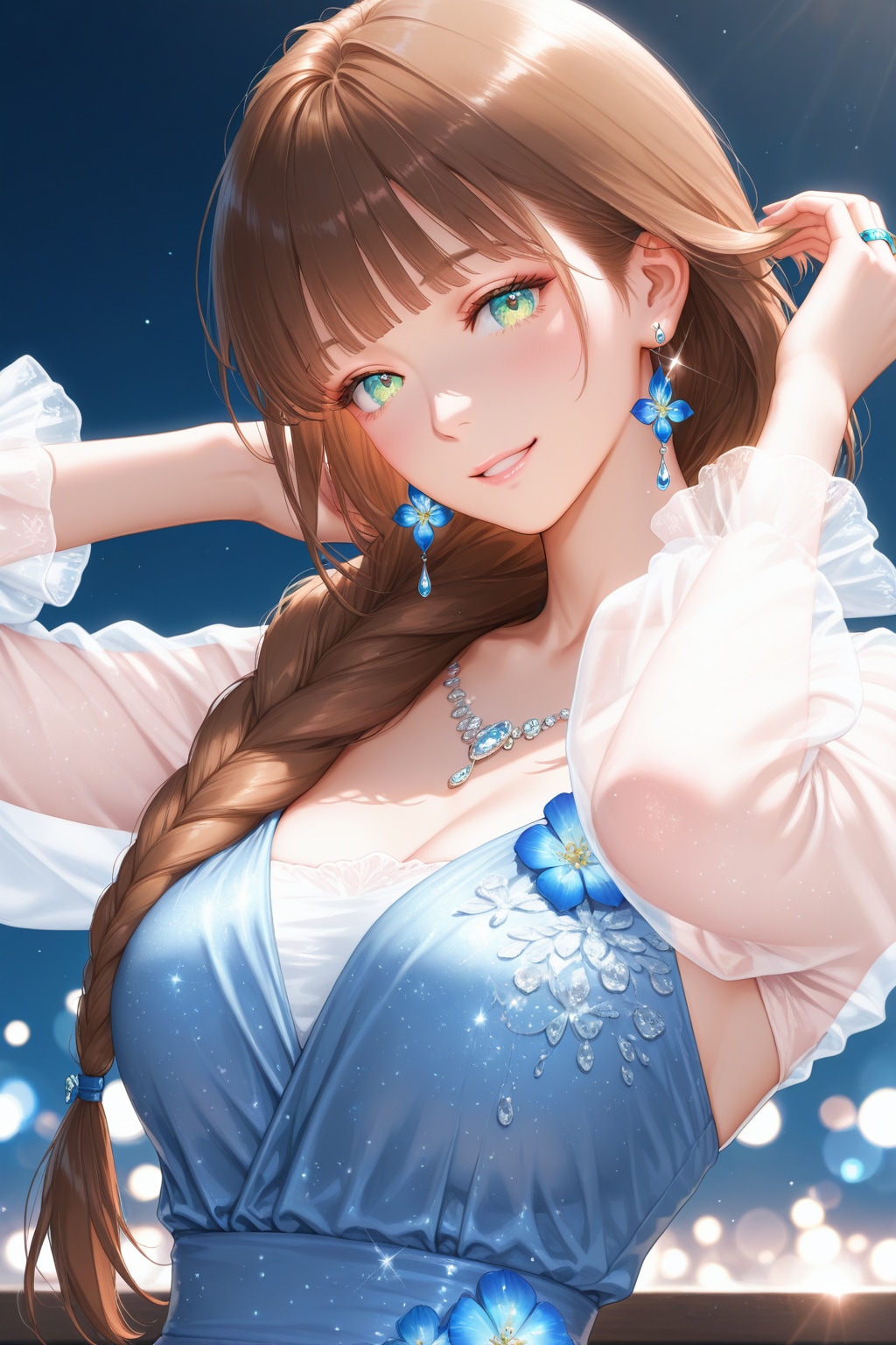 うふふ❤️今年もよろしくね❤️どうかしら❤️今度会社のパーティーで着る予定のドレスを一足早く着てみたんだけど……似合うかしら❤️