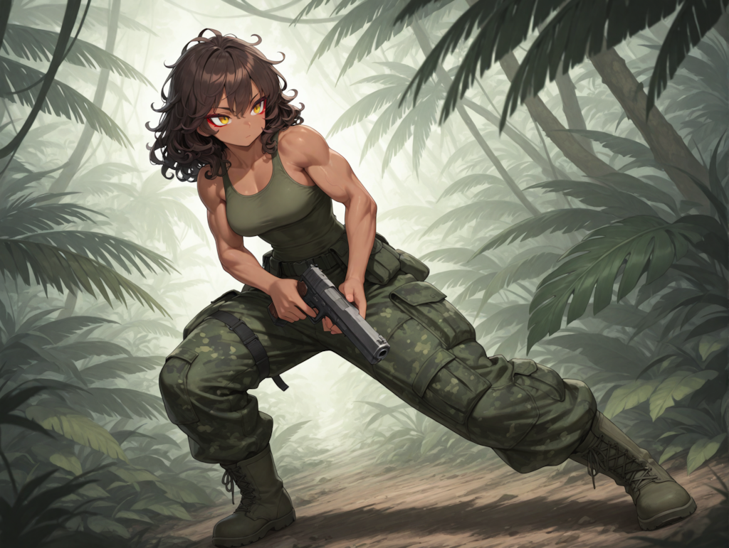 密林の敵アジト潜入