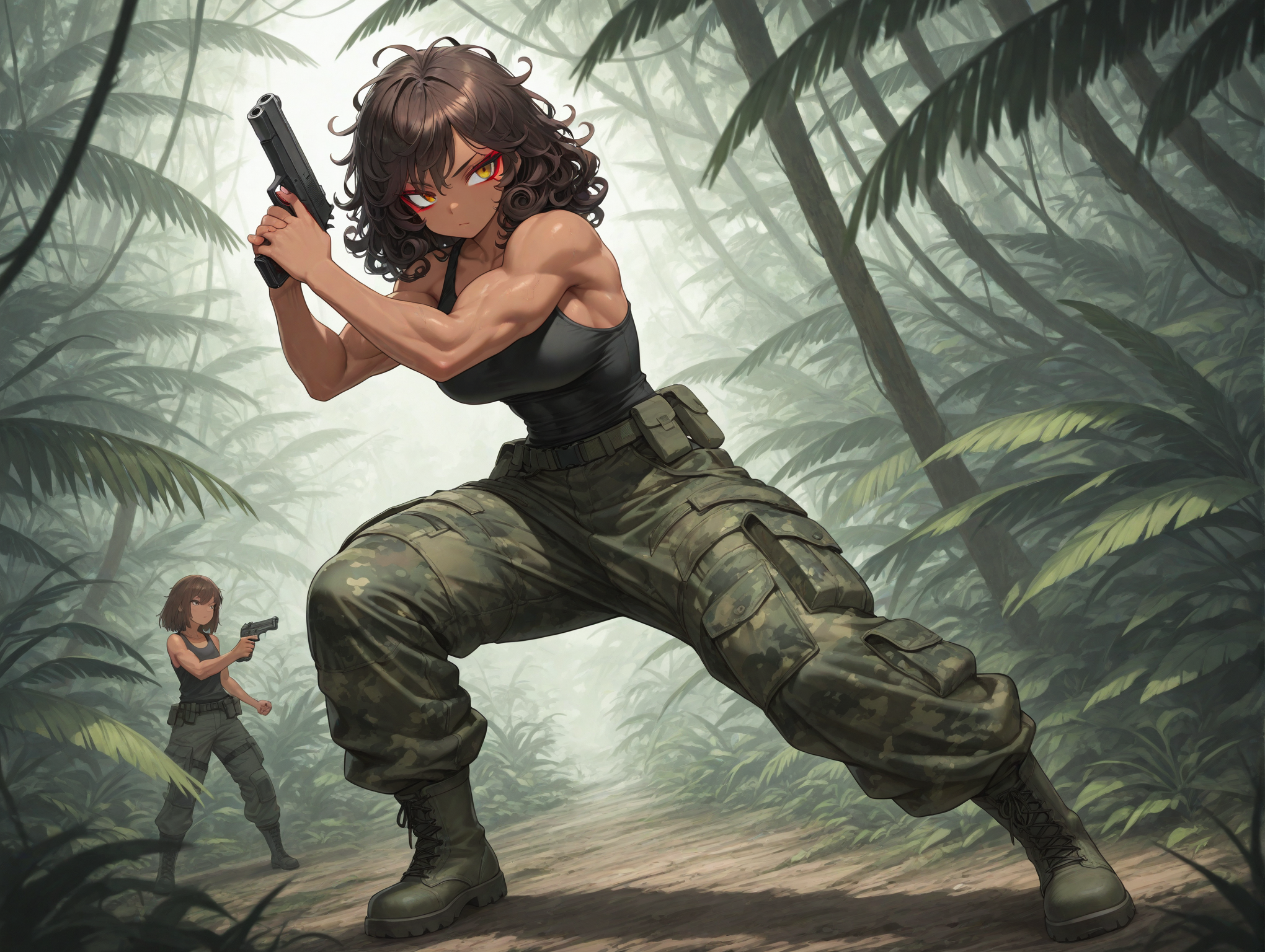 密林の敵アジト潜入 | の人気AIイラスト・グラビア