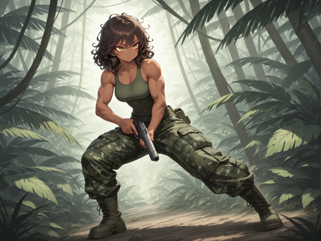 密林の敵アジト潜入