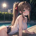 夜のプールで 4枚目