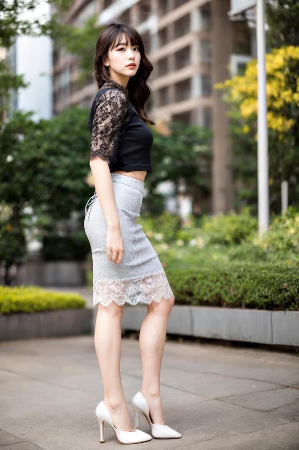 脚の綺麗なオシャレOLの休日コーデを街撮り part1 - Street photography of a fashionable office lady with beautiful legs on