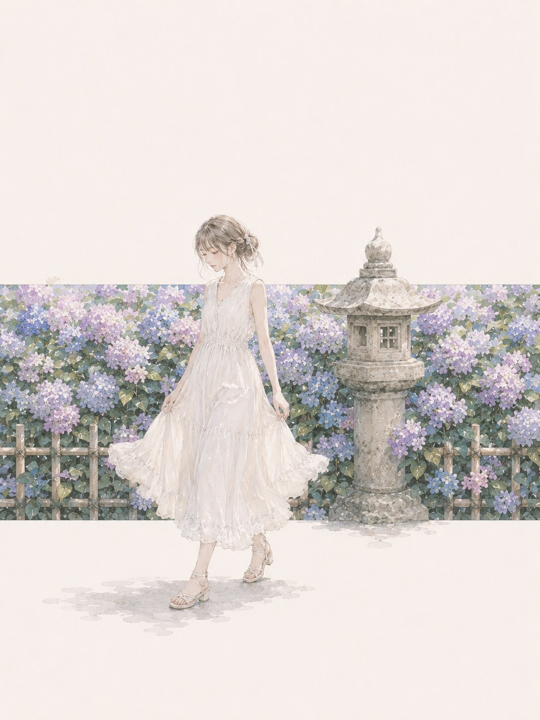 紫陽花の参り道