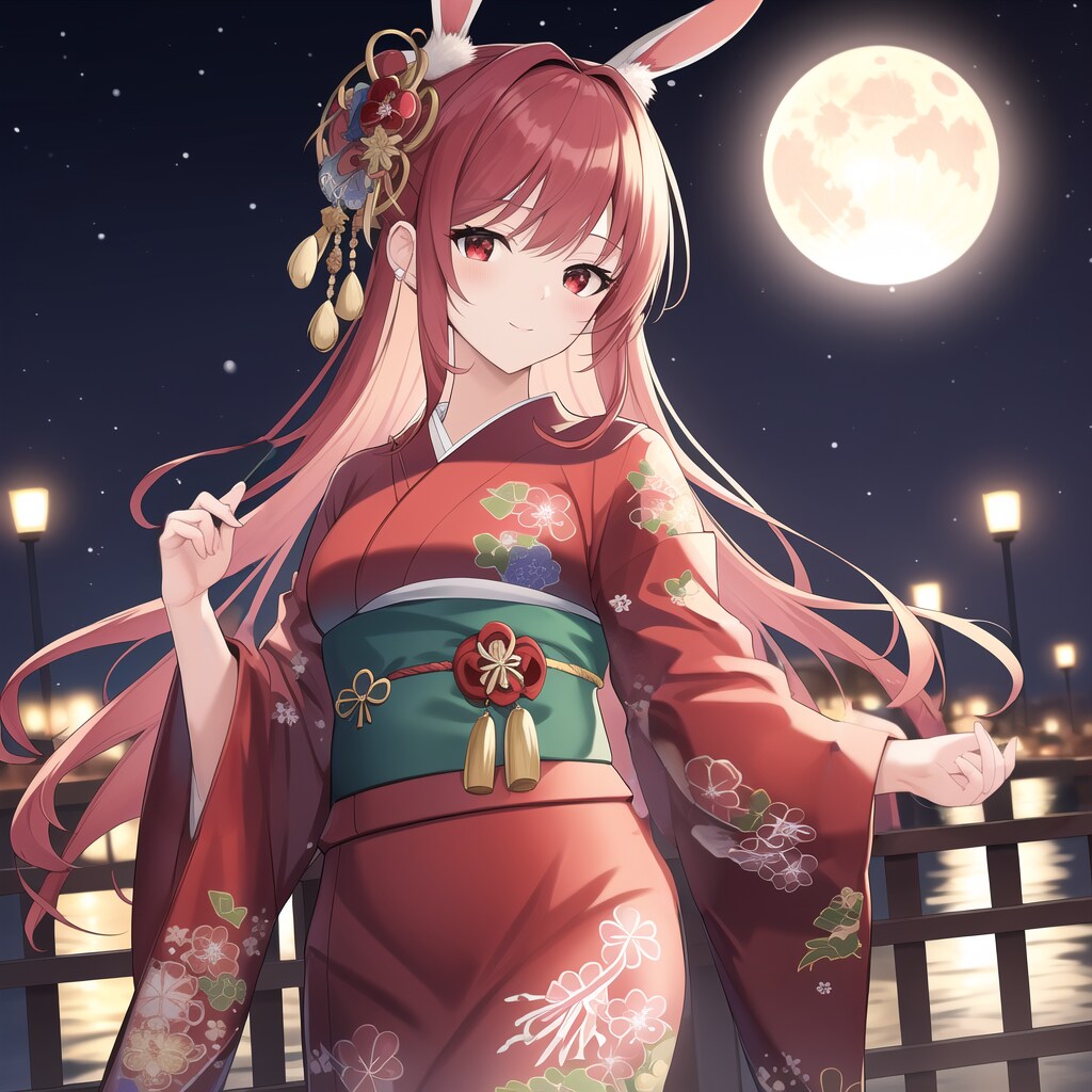 月夜の紅兎