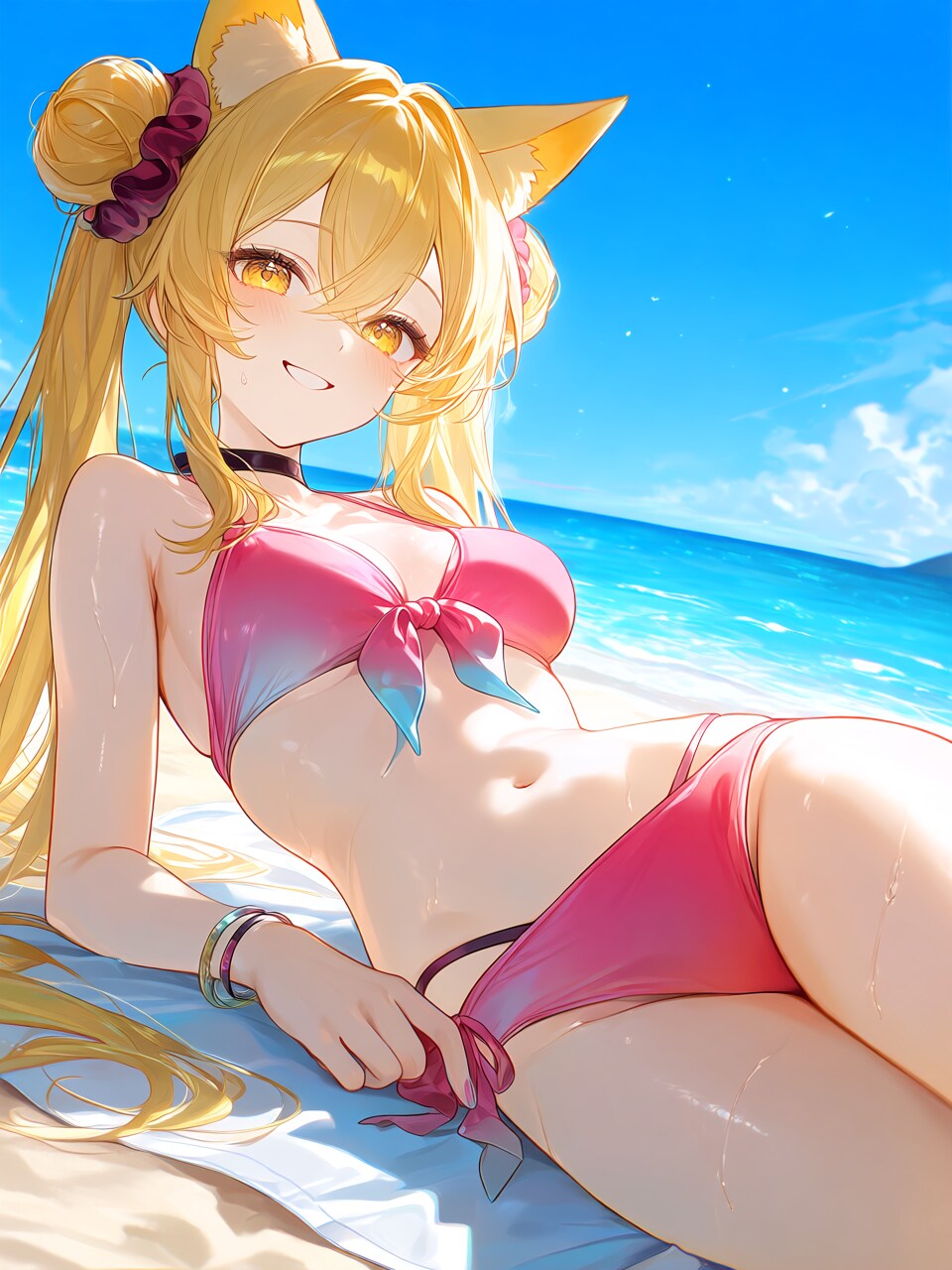 ミラさん　ピンクビキニ
