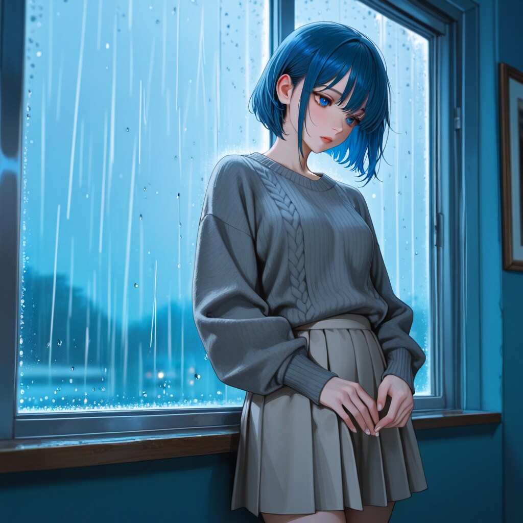 雨音の向こうで、ごめんなさい | の人気AIイラスト・グラビア