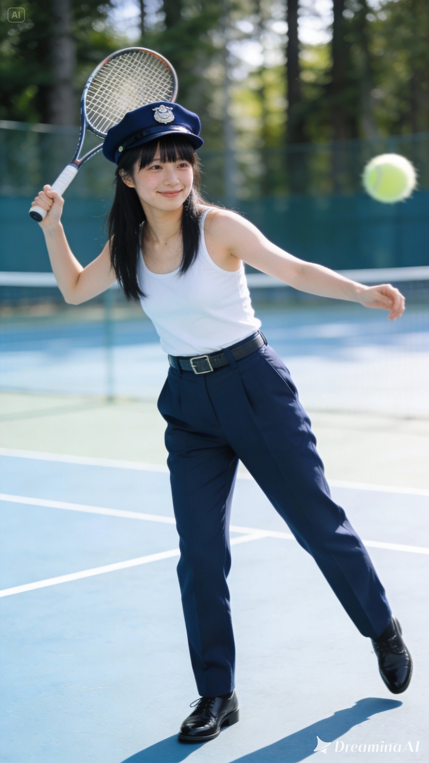 リアルかっこかわいい婦警愛崎咲綺のテニス