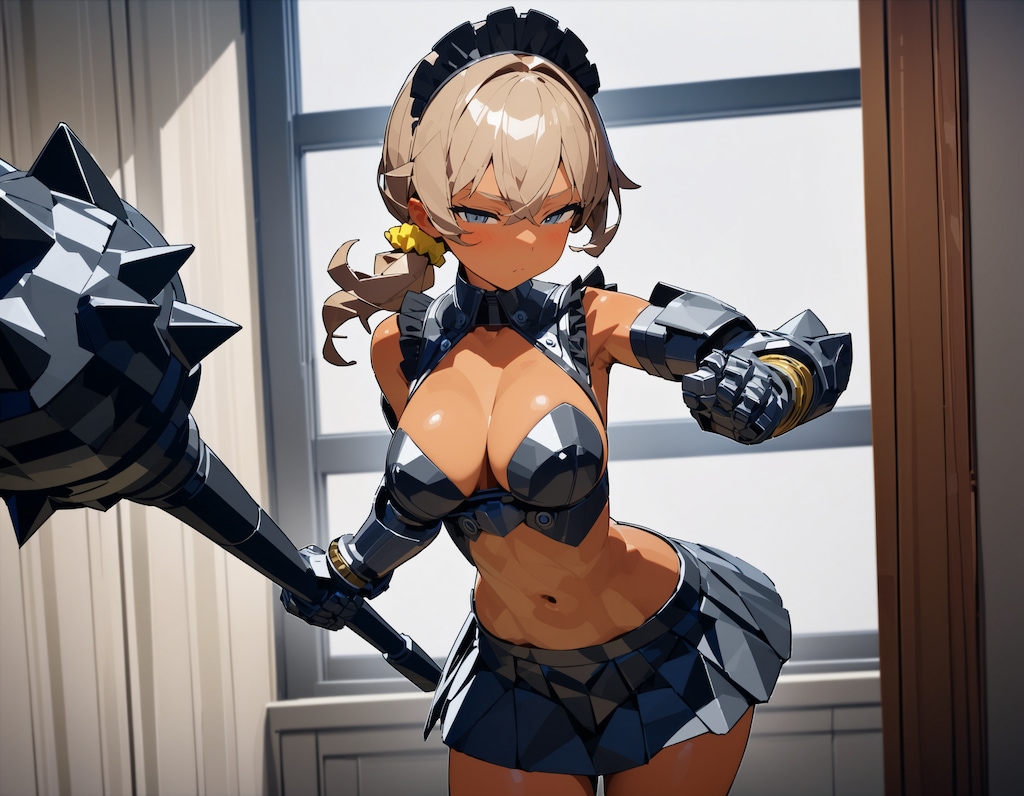 パワードメイド「ぼっちゃん、朝え。はよ起きよし」（棍ぼ… 目覚まし棒を振り上げる）