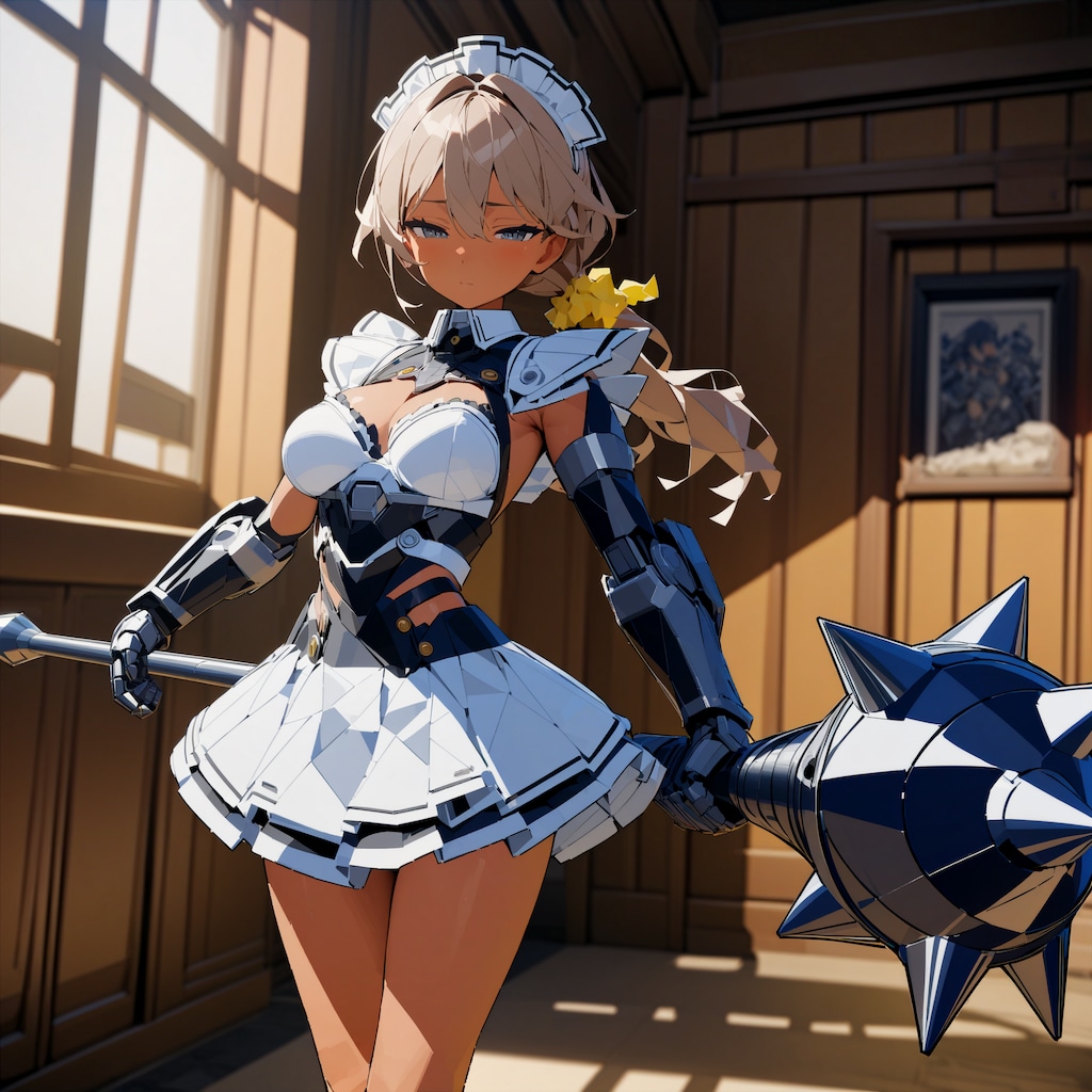 パワードメイド「ぼっちゃん、朝え。はよ起きよし」（棍ぼ… 目覚まし棒を振り上げる）