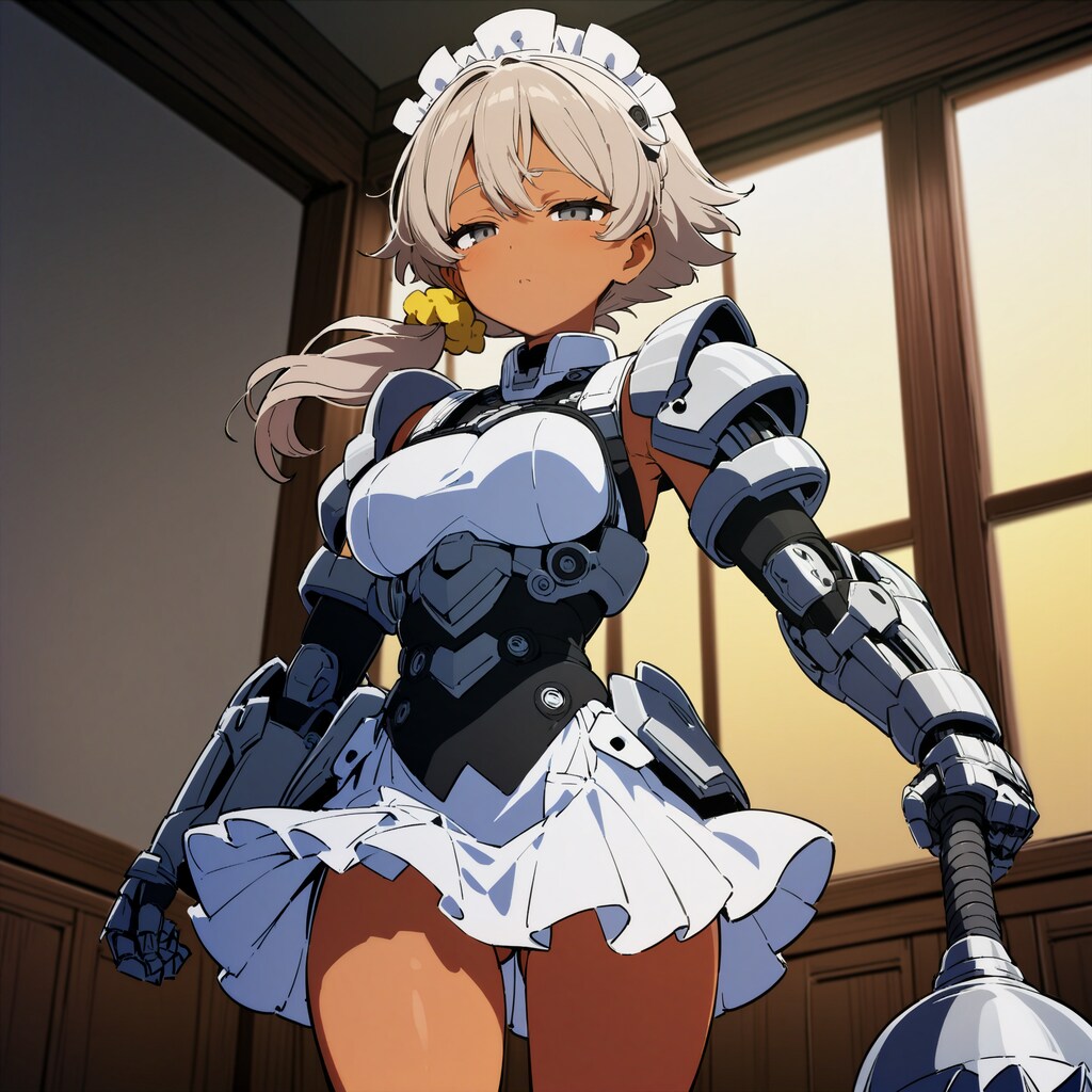 パワードメイド「ぼっちゃん、朝え。はよ起きよし」（棍ぼ… 目覚まし棒を振り上げる）