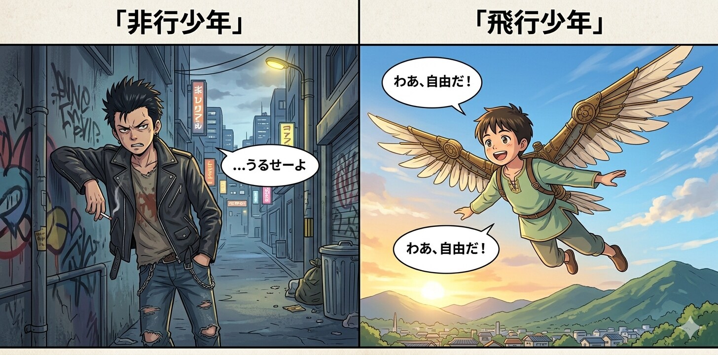 非行少年→飛行少年