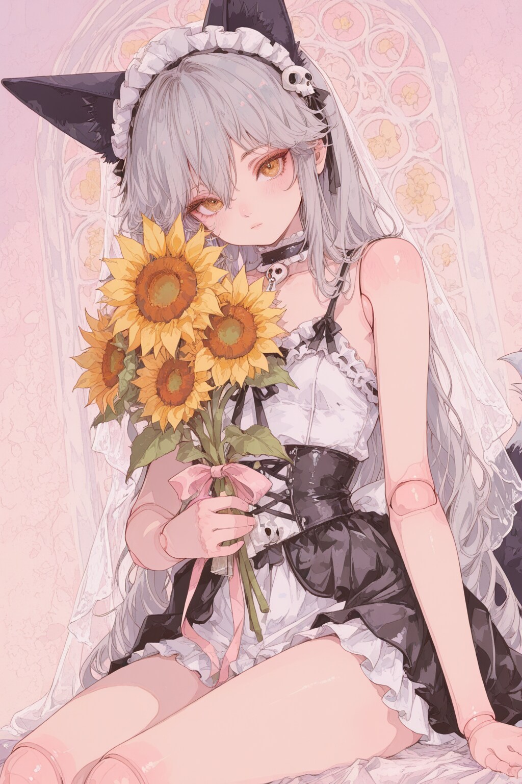 向日葵と少女