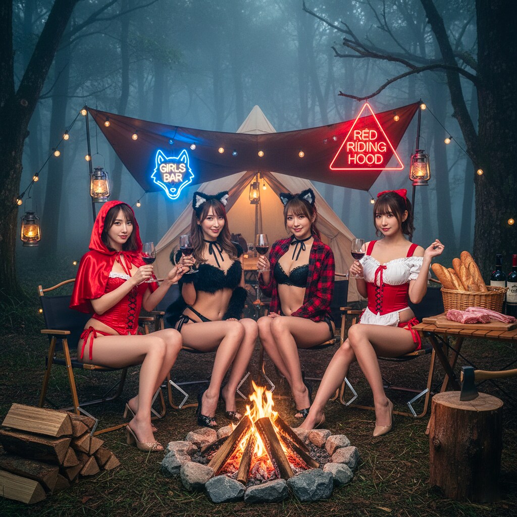 Girls Bar Red Riding Hood Camping Night Out Party Day 3