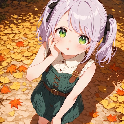 秋のお出かけコーデのあやなちゃん