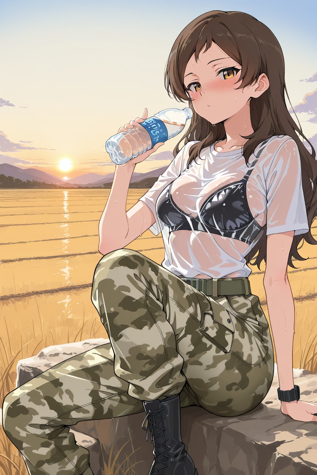 畑を耕す志保(ちちぷい版)