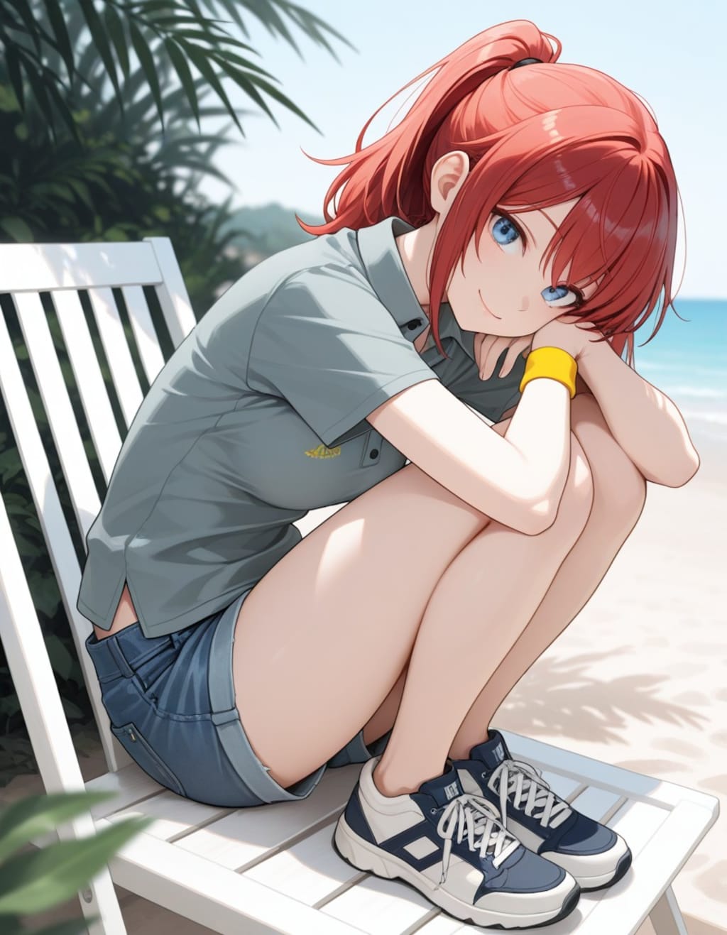 ビーチの赤毛さん